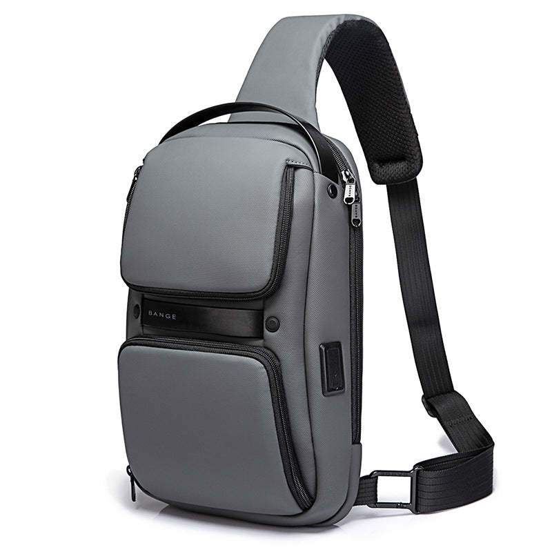 Sac de poitrine pour homme, version coréenne, sac diagonal, sac à bandoulière, sac de poitrine décontracté pour homme, sac à bandoulière