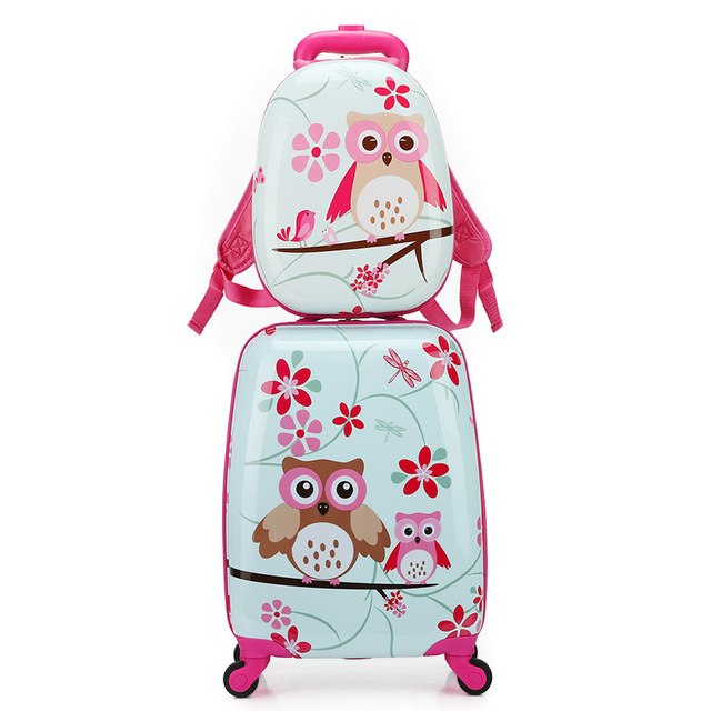 Letrend Ensemble de valises à roulettes pour enfants avec motif animal mignon