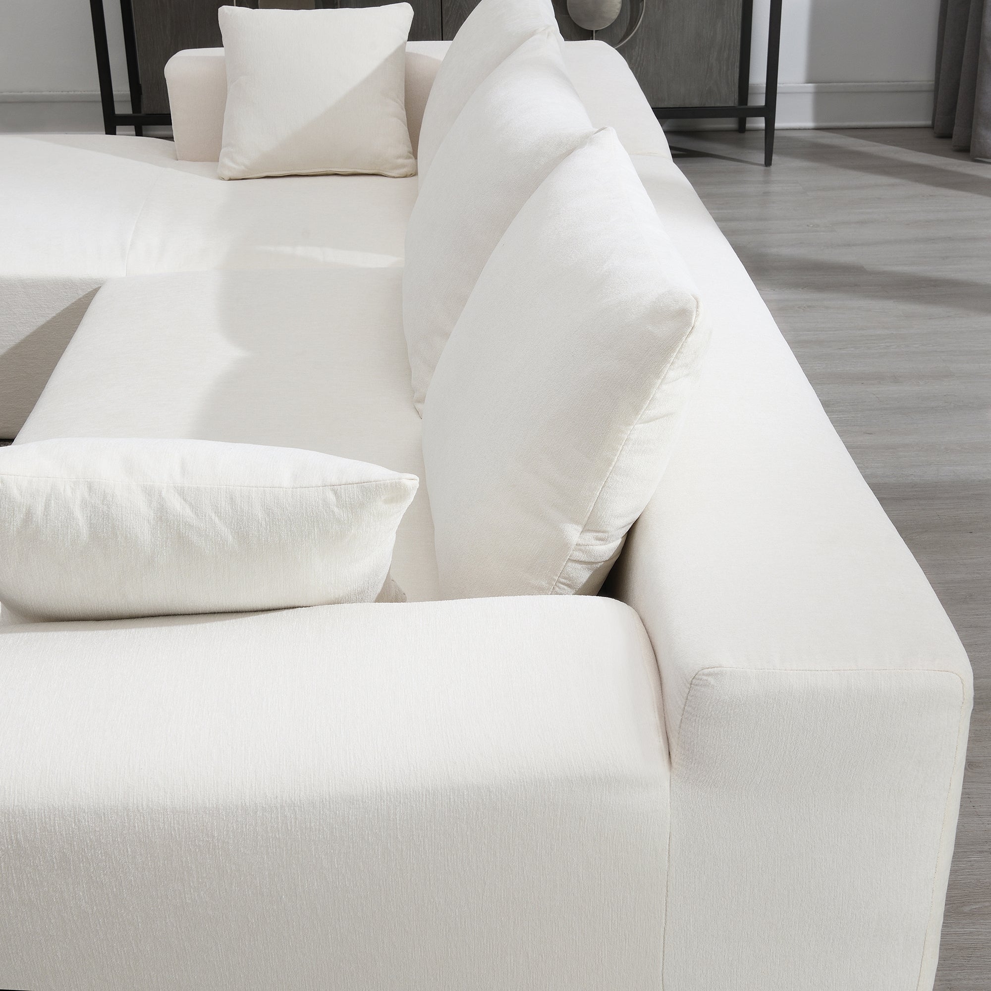 Ensemble de canapés de salon modulaires 109 x 68 pouces, style minimaliste moderne, blanc