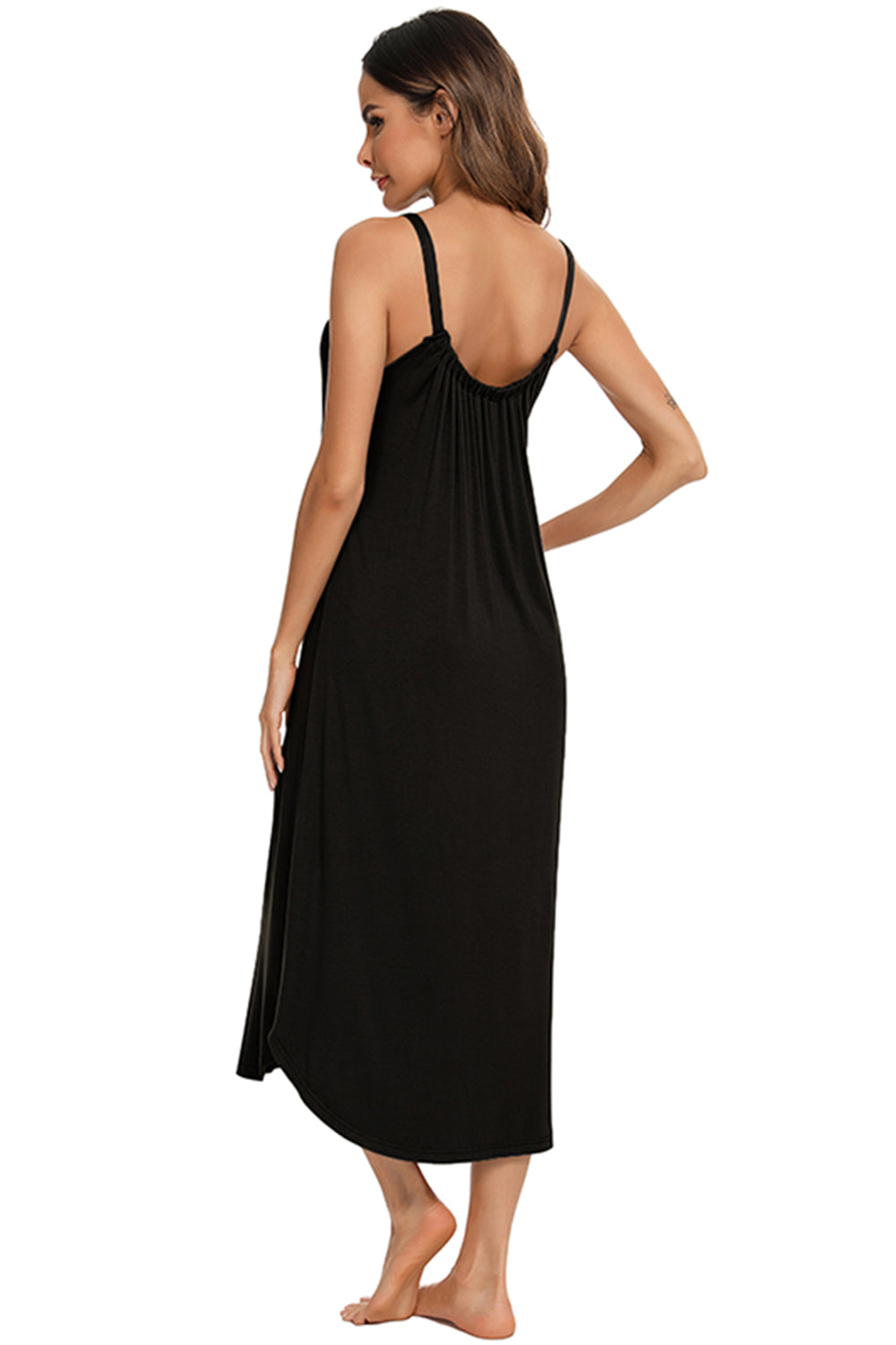 Robe midi décontractée à col en V