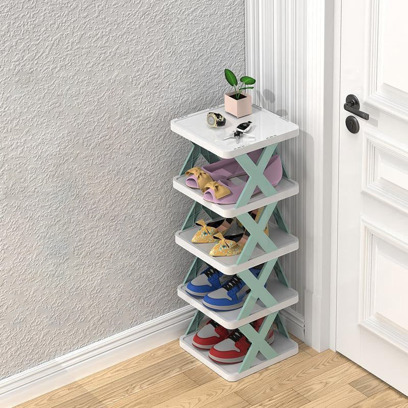 Étagère à chaussures simple couloir armoire à chaussures de rangement étroite pliable et facile à utiliser étagère à chaussures multifonctionnelle anti-poussière