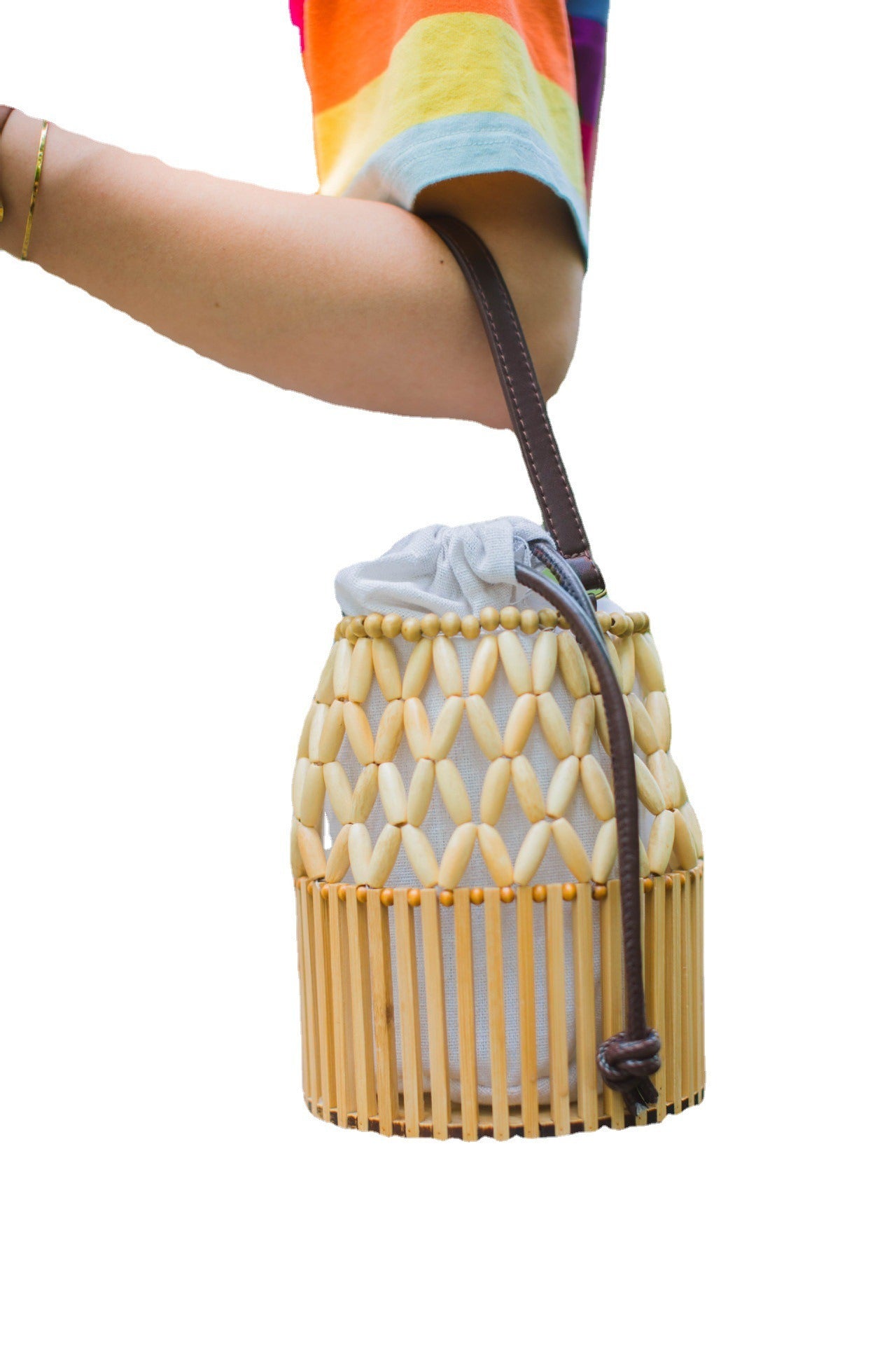 Sac à bandoulière en bambou tissé à la main, sac en bambou tissé en rotin, sac de plage de vacances, sac à bandoulière artisanal