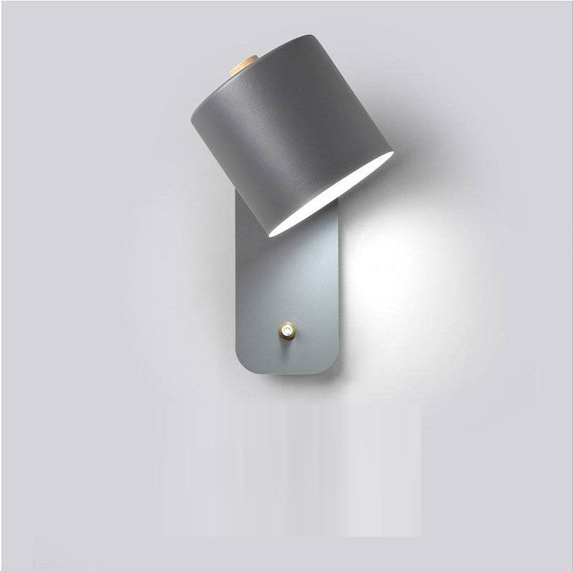 Lampe de chevet nordique pour chambre à coucher, lampe murale pour bureau, salle à manger, couloir avec interrupteur, lampe murale macaron LED, lampe murale minimaliste
