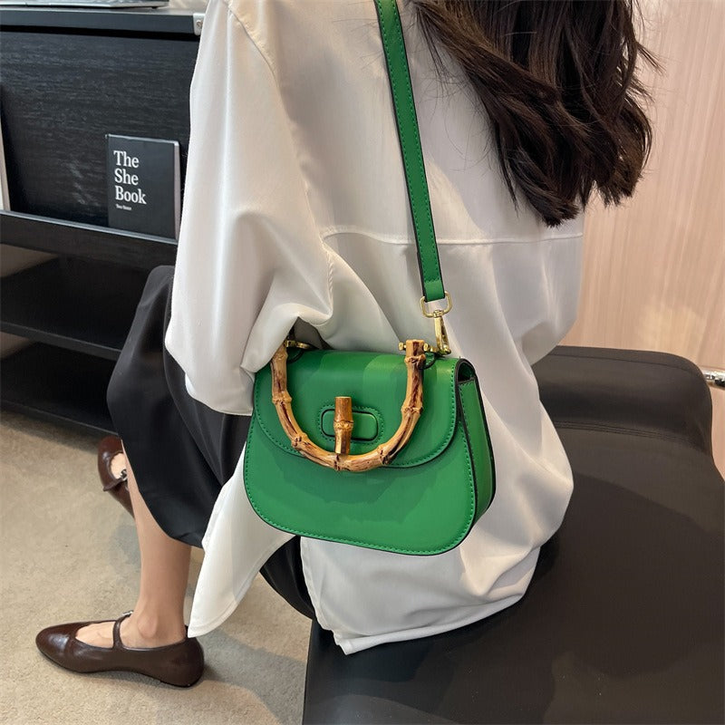 Sac à main en bambou pour femme, sac à bandoulière rétro