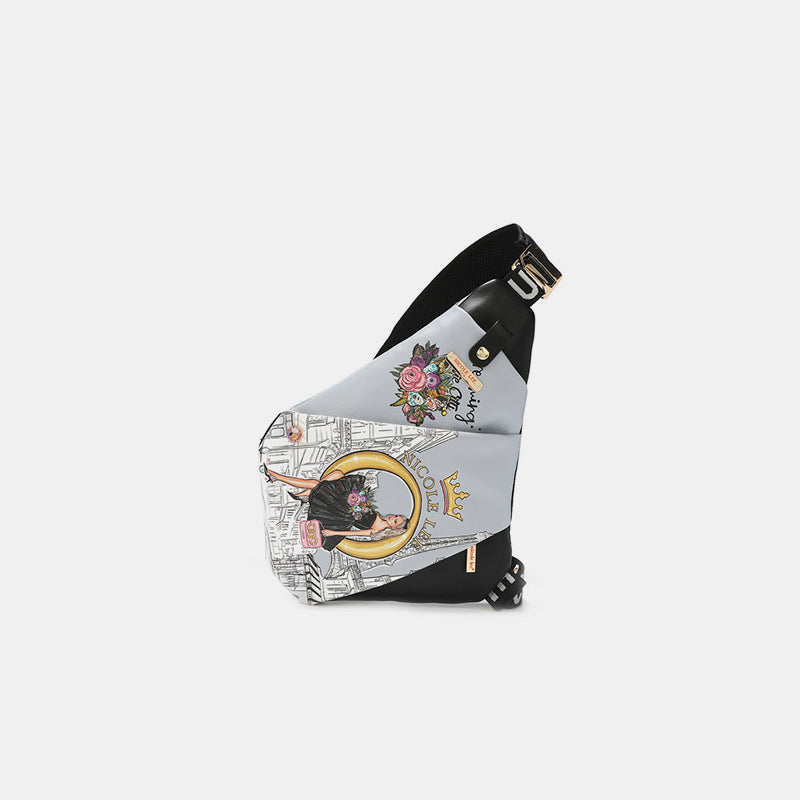 Sac bandoulière en cuir vegan à motif léopard et lèvres Nicole Lee USA