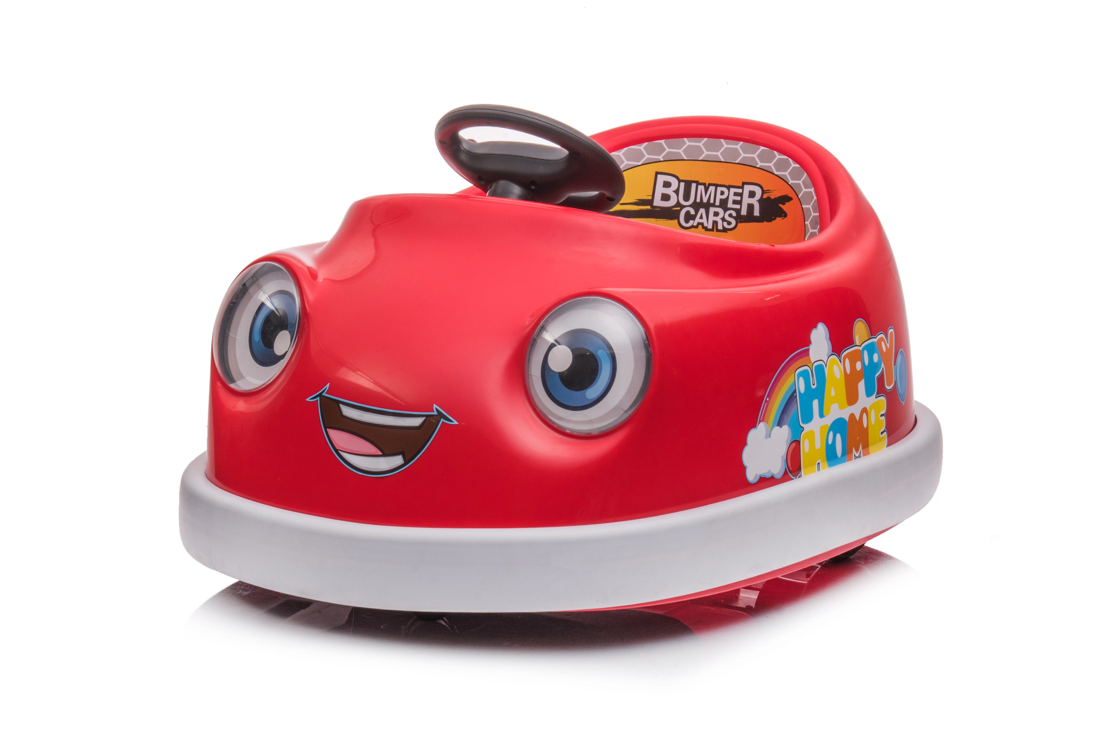 Auto tamponneuse pour enfants de 1 à 6 ans Voiture électrique pour enfants avec tige de poussée Assiette à dîner Musique Mode cheval à bascule