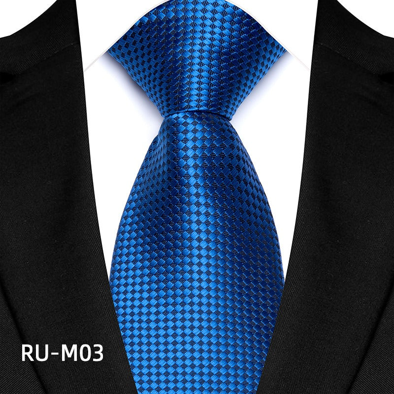 Cravate de costume pour homme à rayures haute densité et petites fleurs