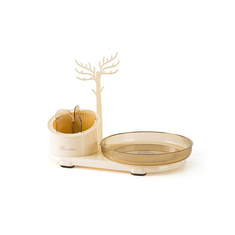 Boîte de rangement pour cosmétiques, support de rangement pour bijoux, pinceaux de maquillage, crayons à sourcils, tube de rangement pour rouge à lèvres, support de rangement rotatif pour coiffeuse