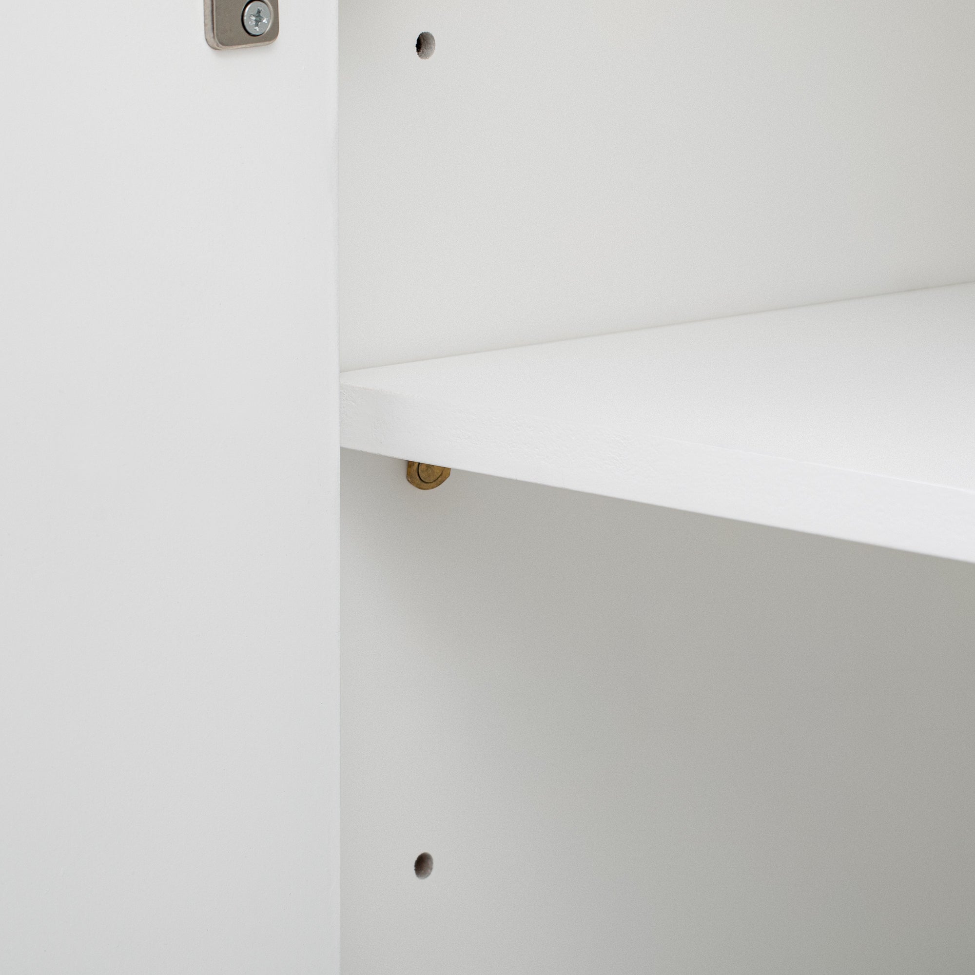 U-STYLE four door curved corner design wavy door panel cabinet with adjustable shelves