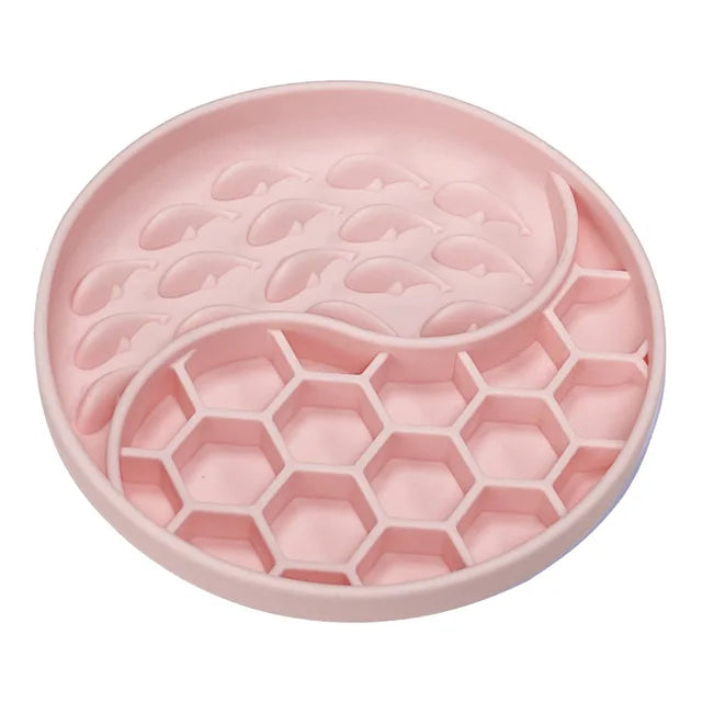 Gamelle pour chien en silicone résistant aux hautes températures, nouveau produit, gamelle pour chien en silicone à double compartiment, Slow Food, nid d'abeille