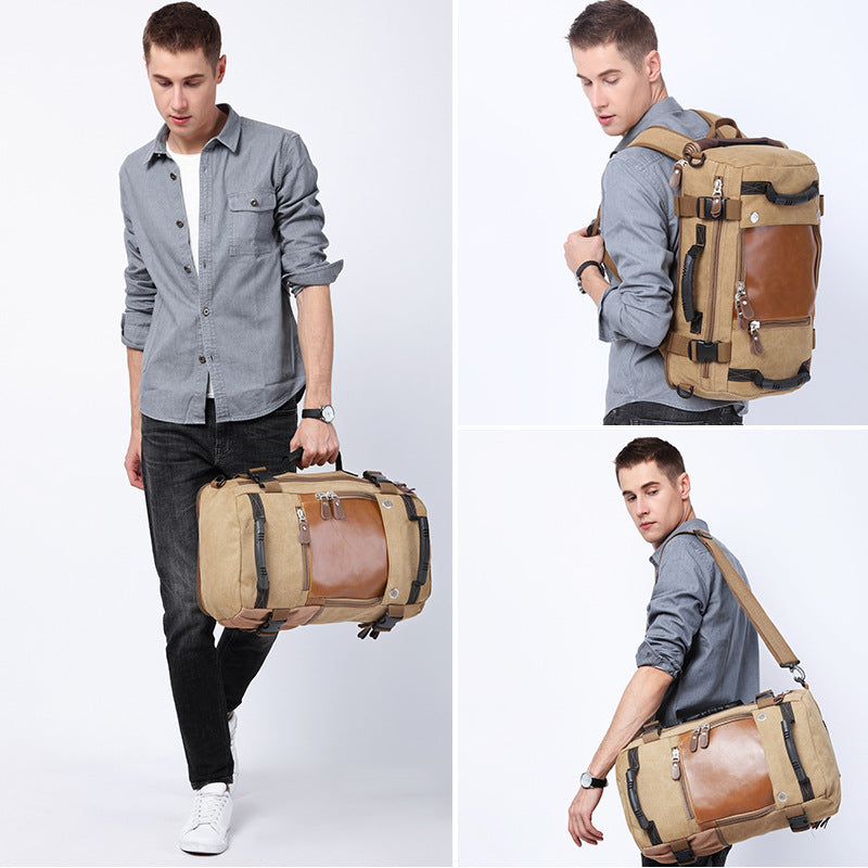 Sac à dos rétro décontracté grande capacité pour homme, sac à dos de voyage multifonctionnel