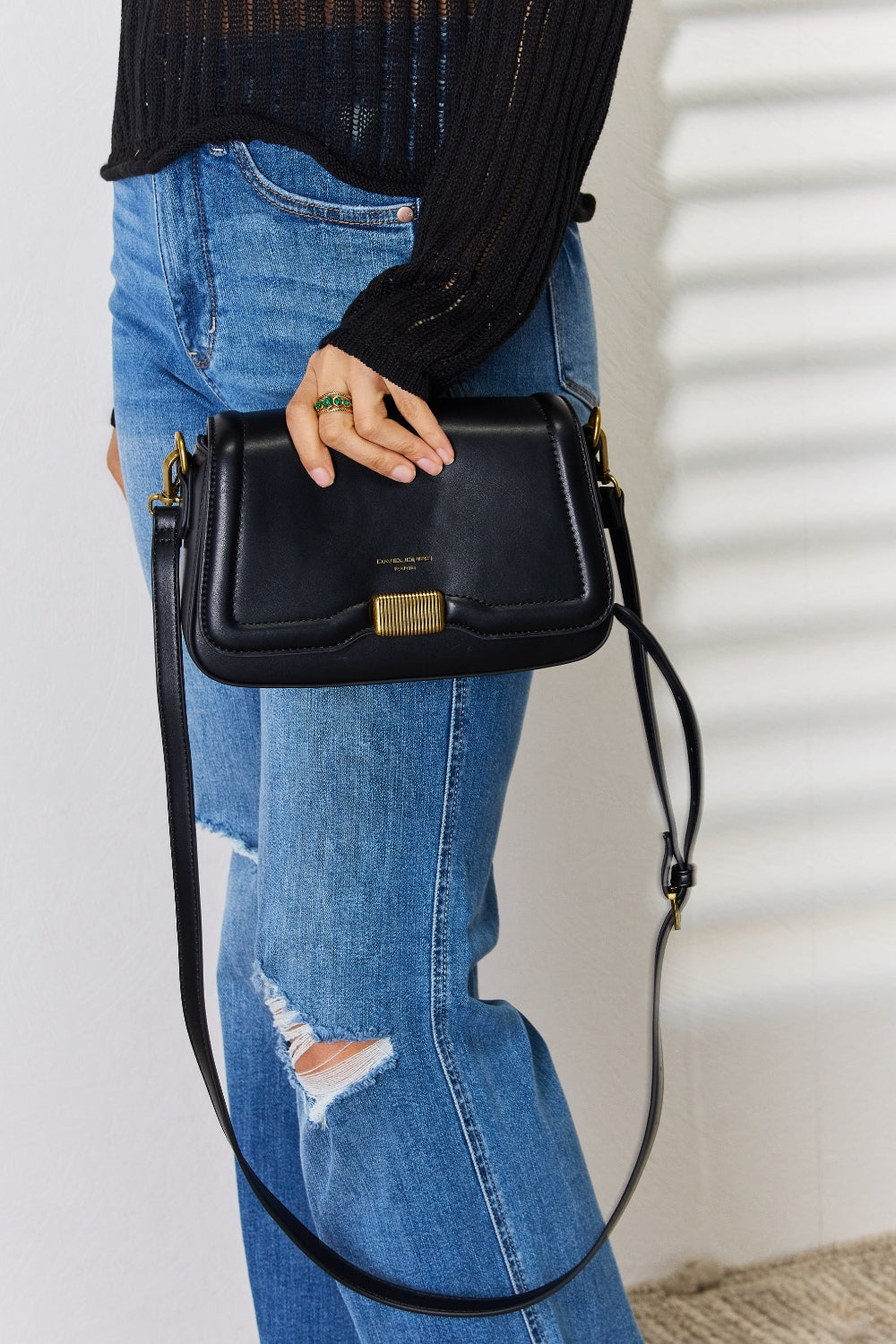 Sac bandoulière en cuir PU David Jones
