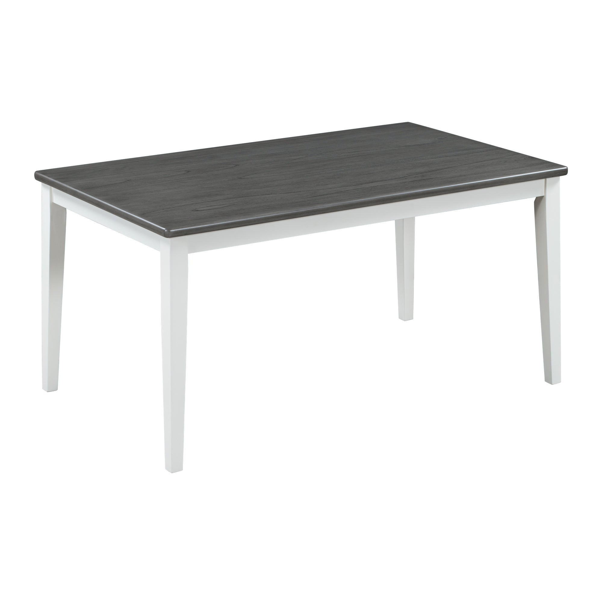 Ensemble de salle à manger TREXM de style classique et traditionnel, 6 pièces, comprenant une table à manger, 4 chaises rembourrées et un banc (blanc et gris)