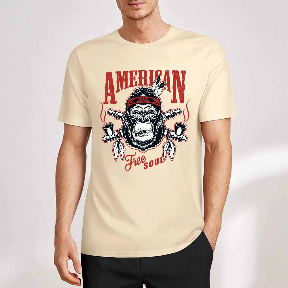 New 2025 Pure cotton short sleeved T-shirt Front print Multiple colors