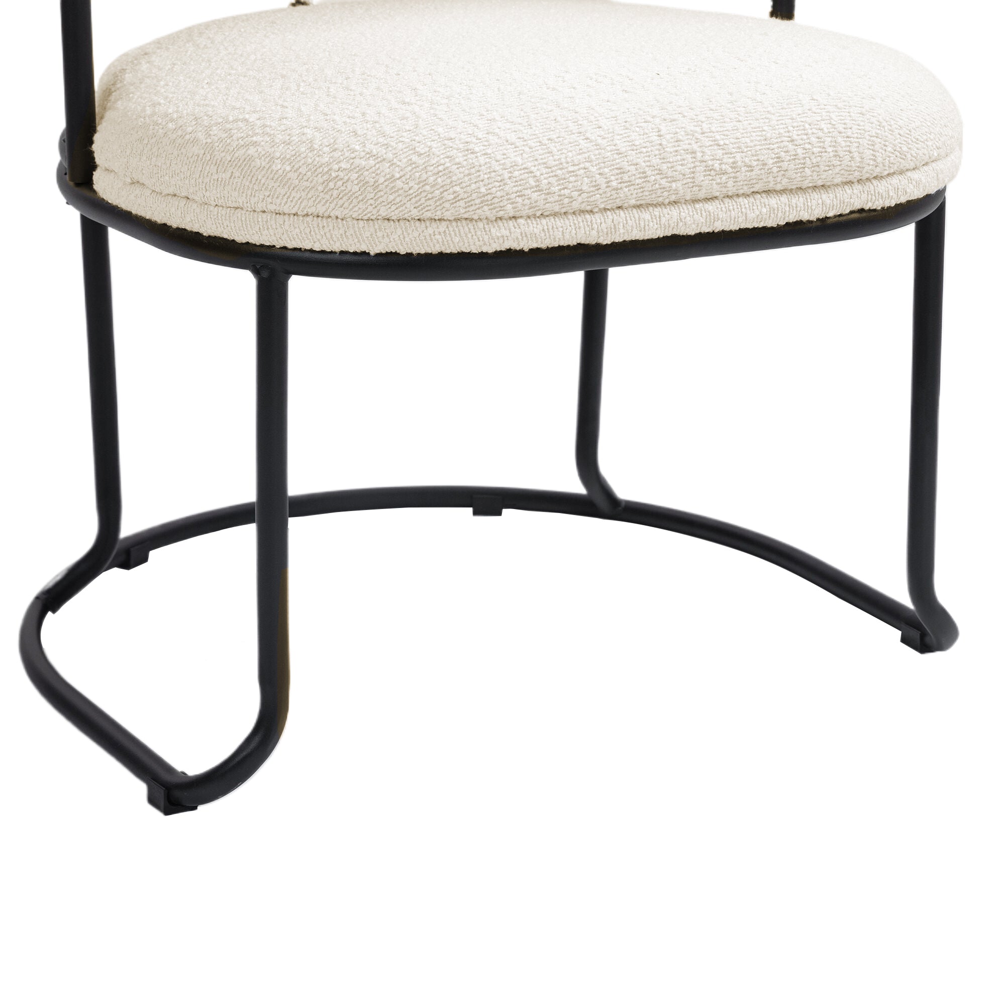 Ensemble de deux chaises de salle à manger COOLCOOL Boucle, chaise médiévale moderne à dossier incurvé, coussin rond (Boucle beige)