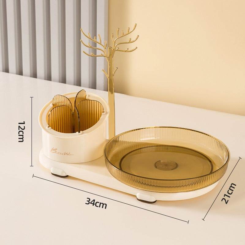 Boîte de rangement pour cosmétiques, support de rangement pour bijoux, pinceaux de maquillage, crayons à sourcils, tube de rangement pour rouge à lèvres, support de rangement rotatif pour coiffeuse