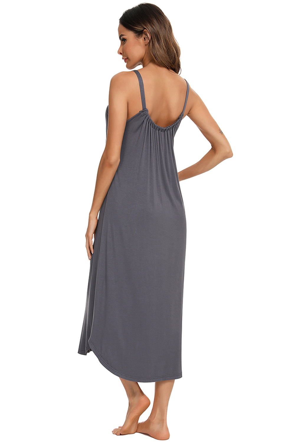 Robe midi décontractée à col en V