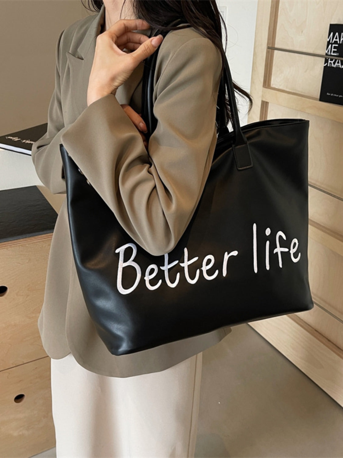 Sac fourre-tout en cuir PU BETTER LIFE