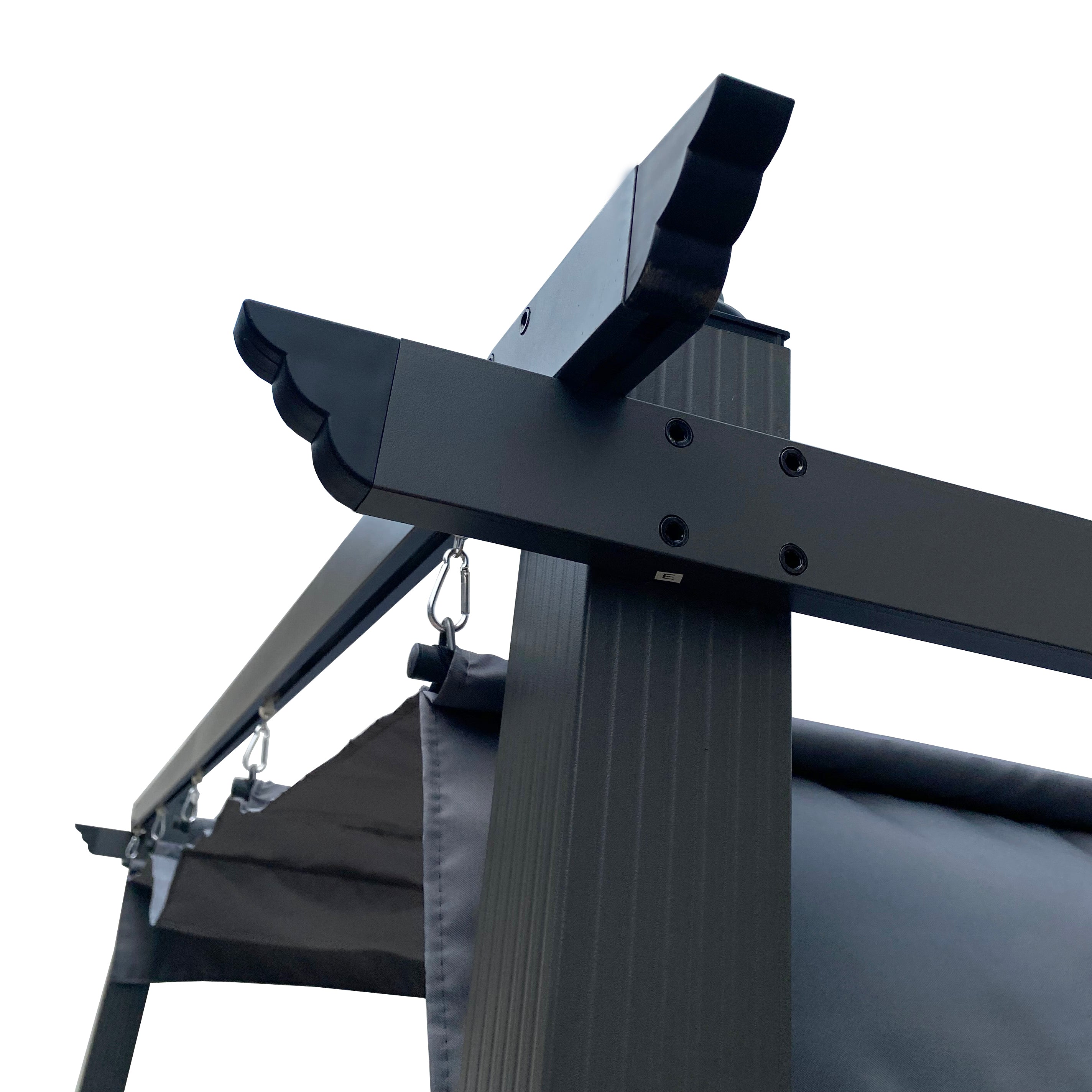 Pergola rétractable d'extérieur de 10 x 10 pieds avec auvent et abri solaire pour jardins, terrasses et arrière-cour, grise