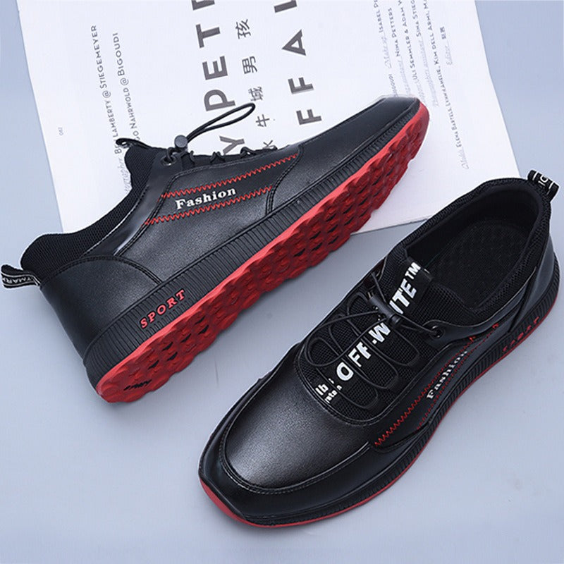 Chaussures tendance pour hommes d'automne et d'hiver, chaussures simples décontractées, chaussures de sport de course pour hommes, nouvelles chaussures en cuir respirant