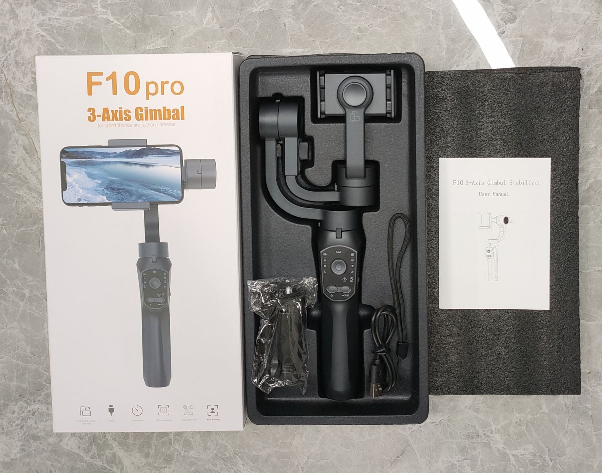 Stabilisateur de téléphone portable à trois axes H4/F6/F8/F10, support de prise de vue anti-tremblement pour enregistrement vidéo en extérieur