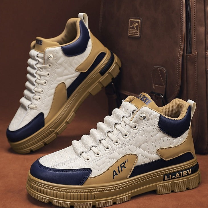 Chaussures de travail décontractées polyvalentes, sport à un pied, semelle épaisse, augmentation de la hauteur, petite marée blanche