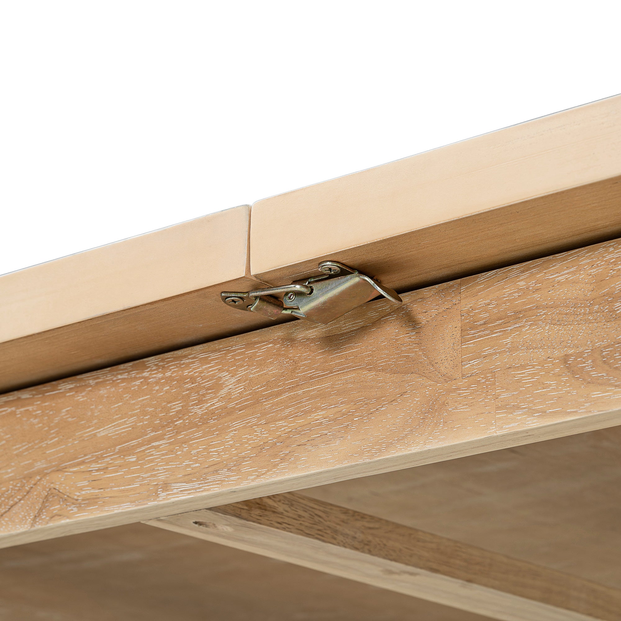 TOPMAX expandable 84 inch dining table set with 24 inch detachable leaves, 6 armless chairs and 2 armchairs 9 pieces natural