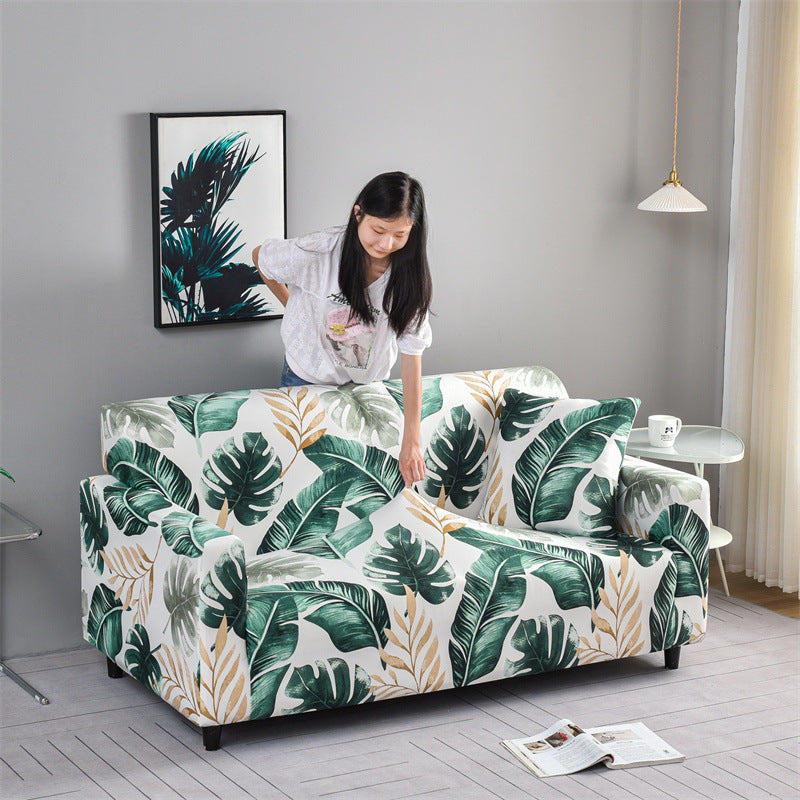 Four season sofa cover with full elastic sofa cover and fabric combination anti slip cover