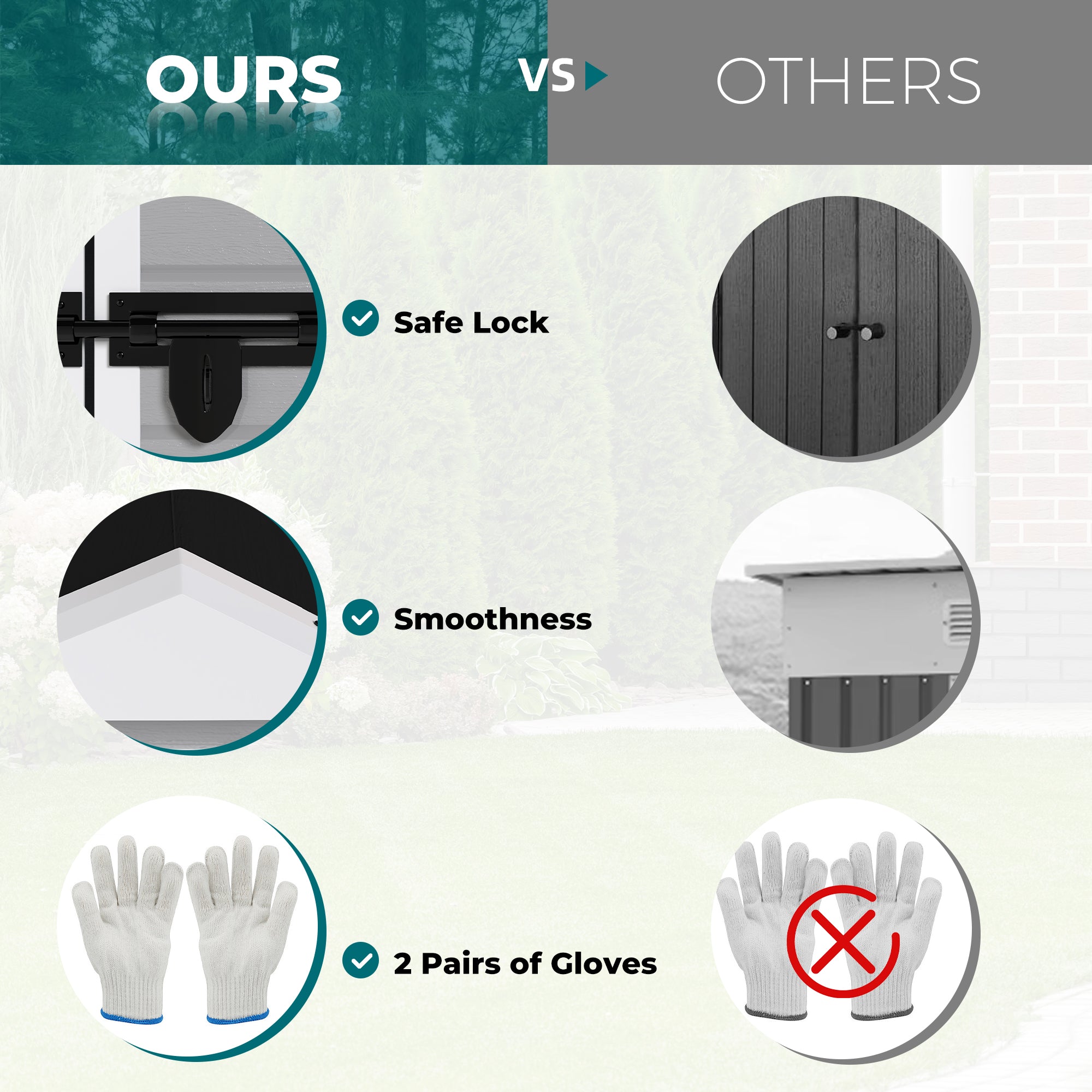 Abri de jardin extérieur en résine résistant aux intempéries, 1,8 m x 1,3 m, avec plancher, pour jardin, arrière-cour et piscine, gris clair