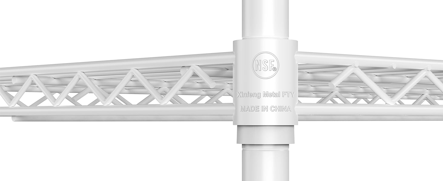 6 Tier Wire Shelving Unit 6000 LBS NSF Height Adjustable Metal Garage Storage Shelves with Wheels White