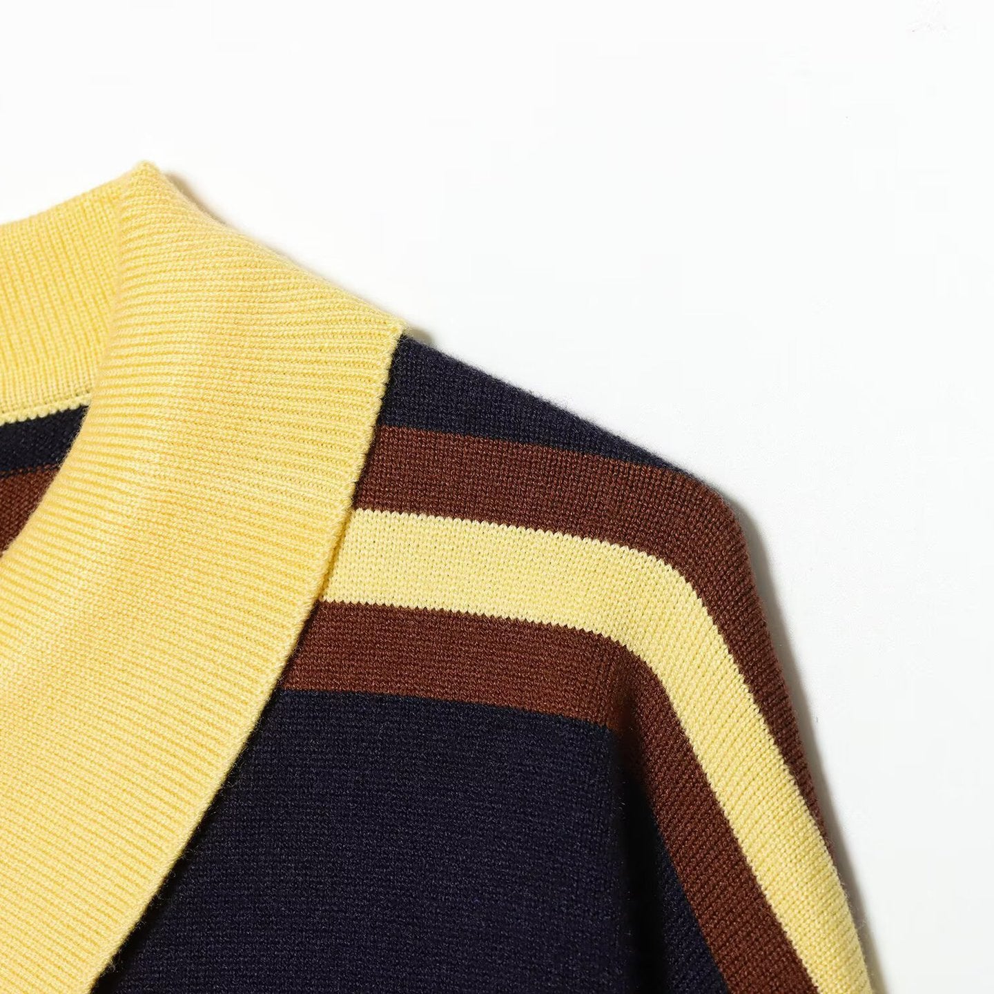 Striped knitted polo shirt