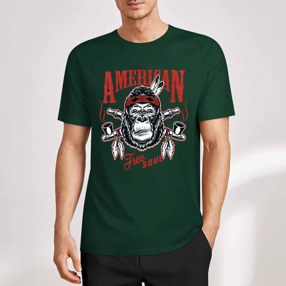 New 2025 Pure cotton short sleeved T-shirt Front print Multiple colors