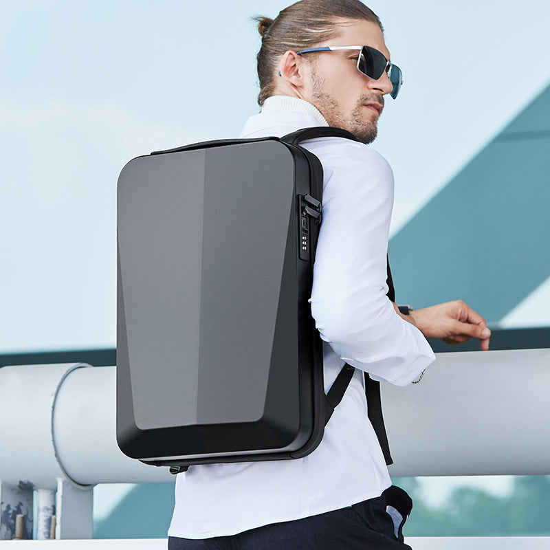 Sac à dos pour homme, sacoche rigide pour ordinateur portable, étanche, avec port USB
