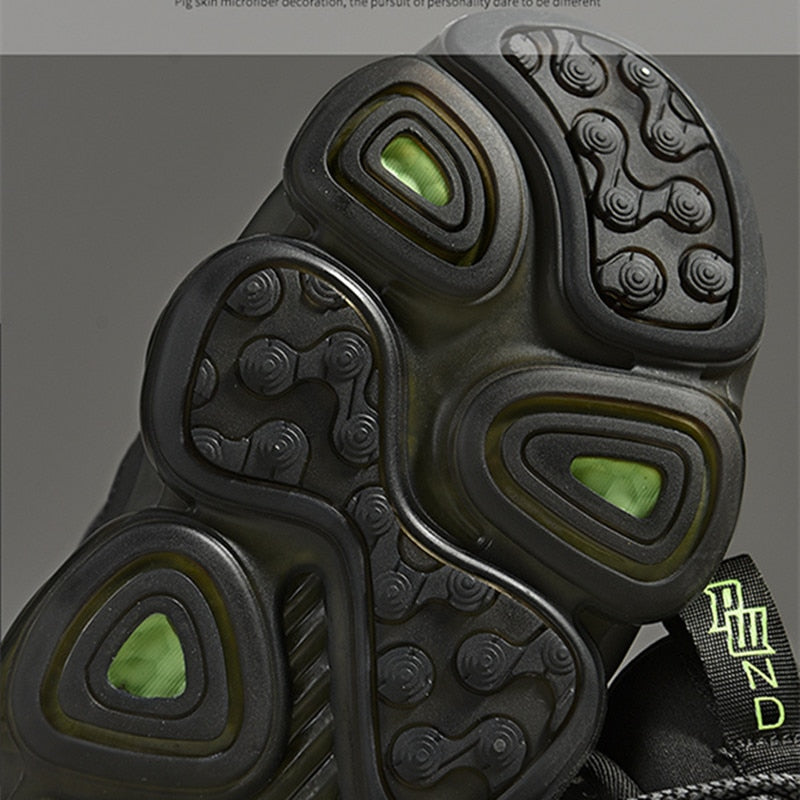 Fashion Mens Thick Bottom Daddy Shoe Breathable Lace Up Round Toe Leisure Sneaker Outdoor Non Slip Comfortable Running Shoes