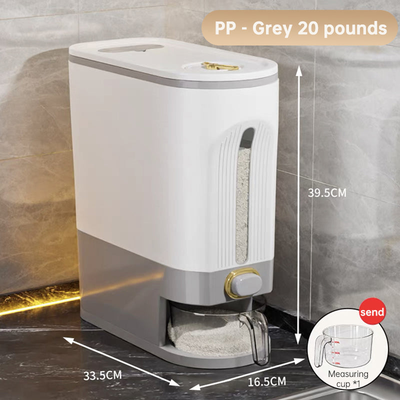 Sandwich Type Household Rice Bucket Sealed Insect Proof Moisture-Proof Narrow Edge Grain and Miscellaneous Grain Storage Bucket Press Type Rice Storage Box Rice Jar