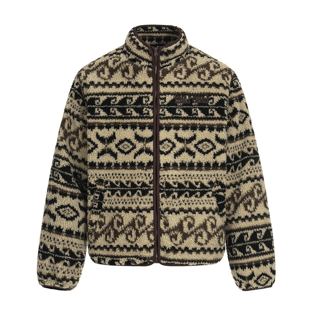 Retro Men's Cotton Coat with Stand Collar, Detachable Sleeves, Casual Loose Fit Outerwear