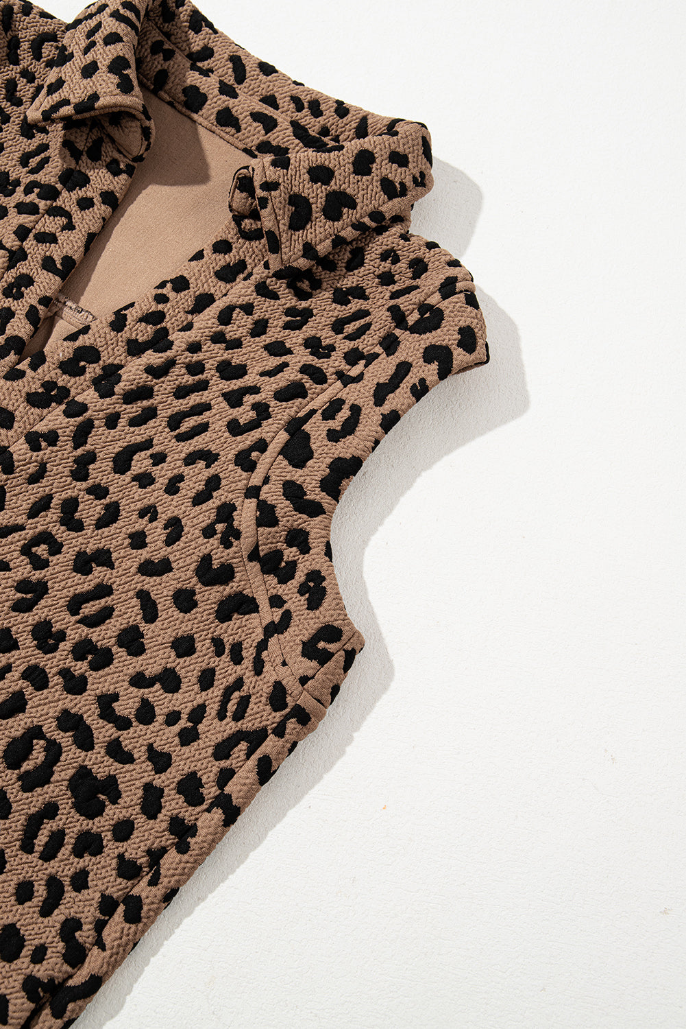 Mini-robe sans manches à col Johnny léopard