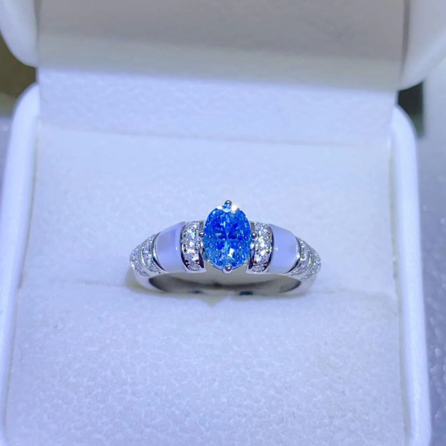 Bague en argent sterling 925 avec moissanite de 1 carat