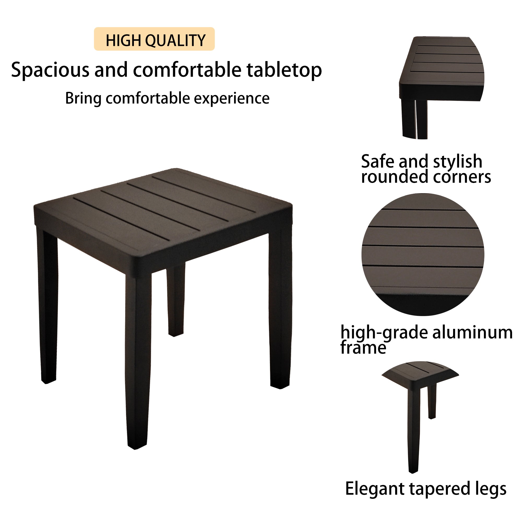 Ensemble de 3 chaises longues d'extérieur en aluminium avec 2 chaises longues et 1 table d'appoint