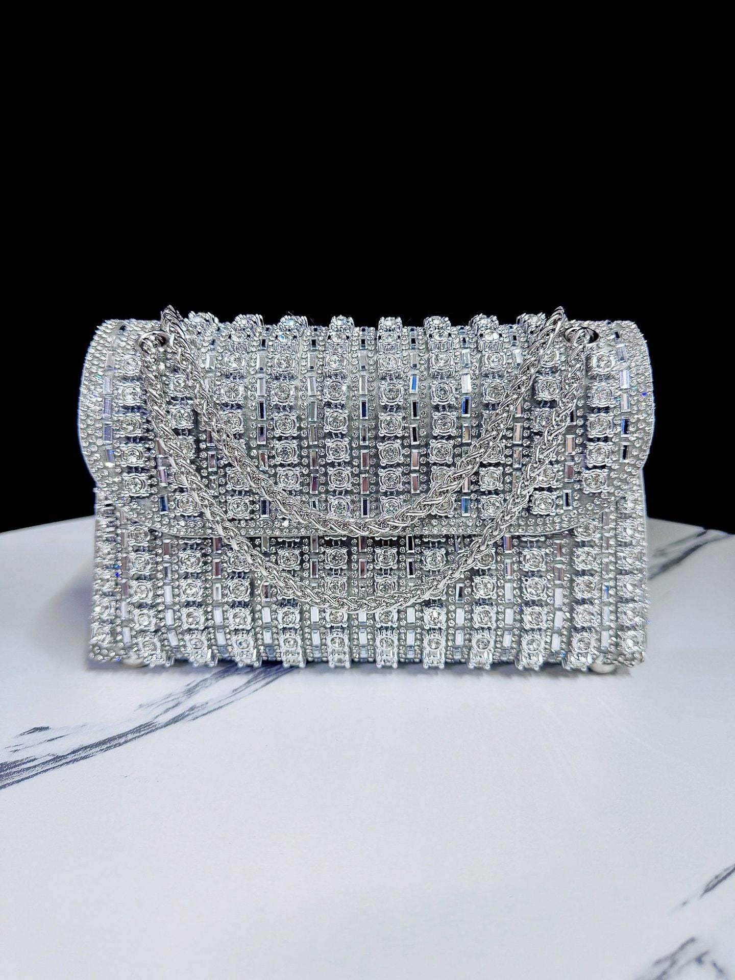 Nouvelle robe de soirée, mondaine, sac à main en strass, sac cheongsam à chaîne sertie de diamants, bandoulière, sac de banquet, sac à main pour femme