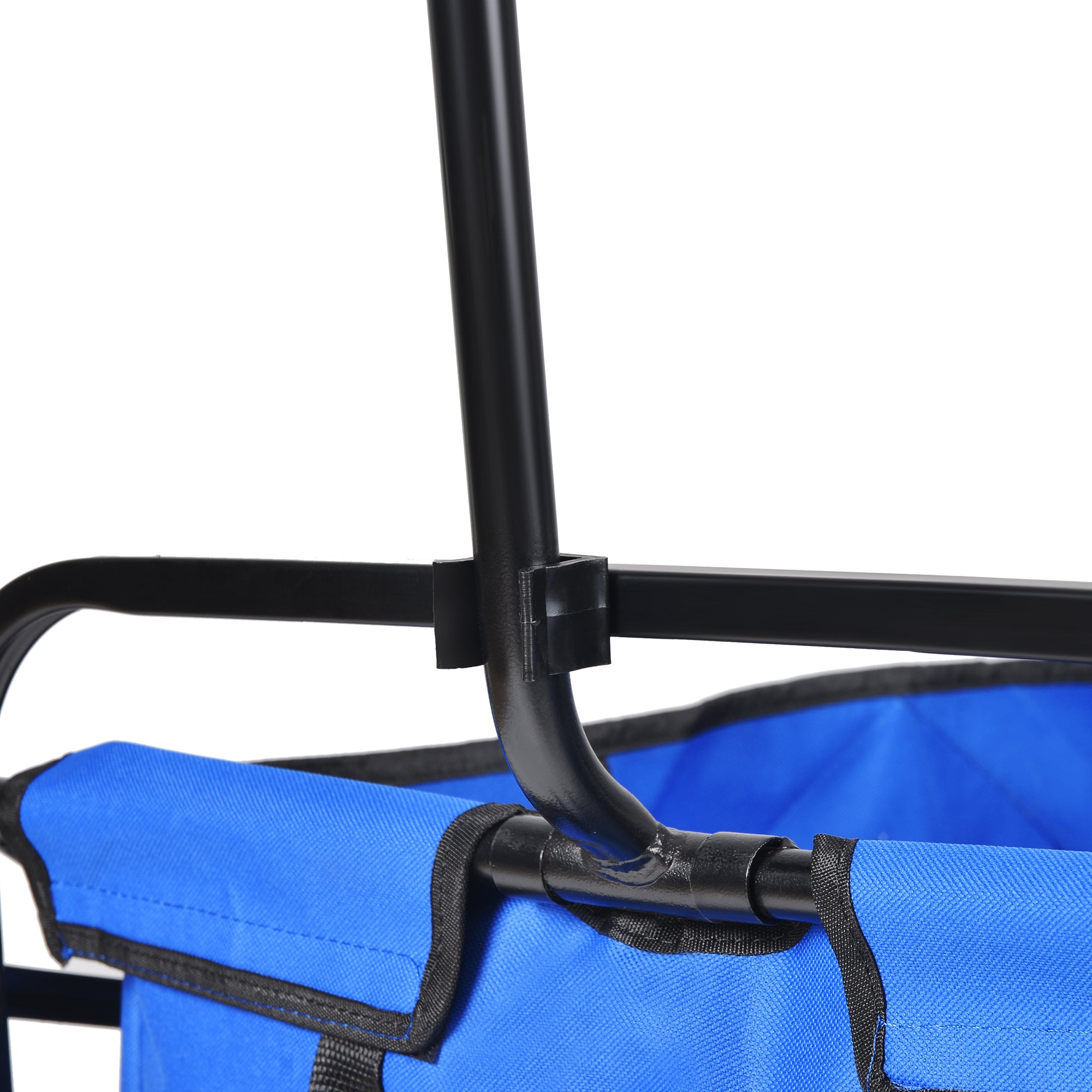 Folding Wagon Garden Shopping Beach Cart (Blue)