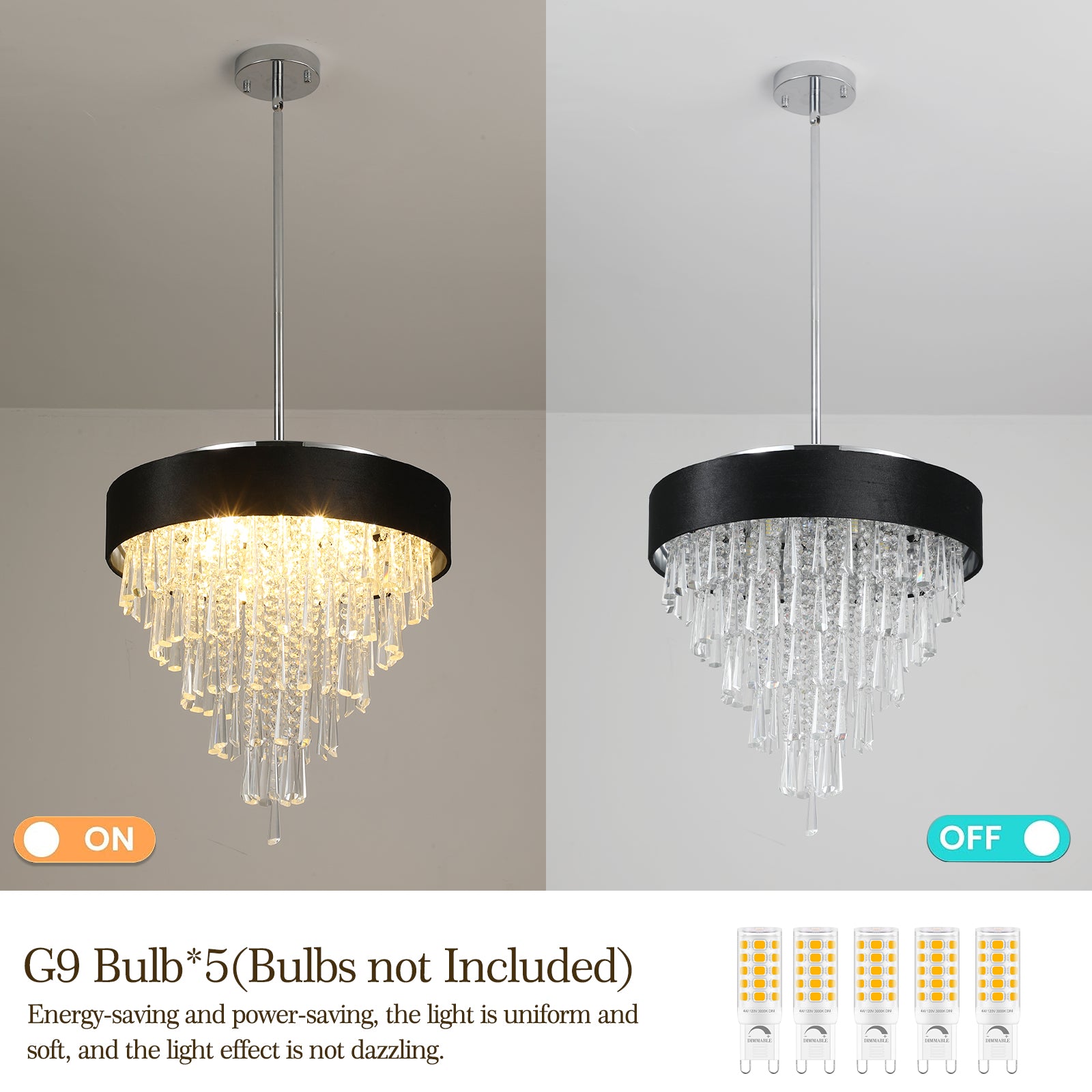 Modern Crystal Chandelier for Living-Room Round Cristal Lamp Luxury Home Decor Light Fixture