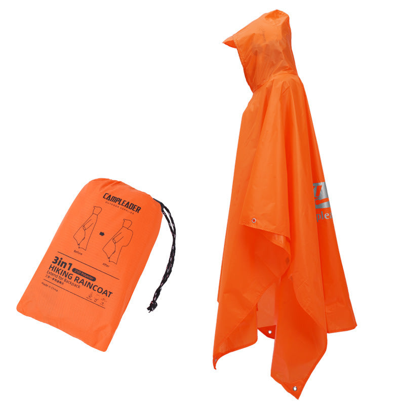 Poncho de pluie imperméable 3 en 1 pour l'extérieur : moto, camping, randonnée et voyage