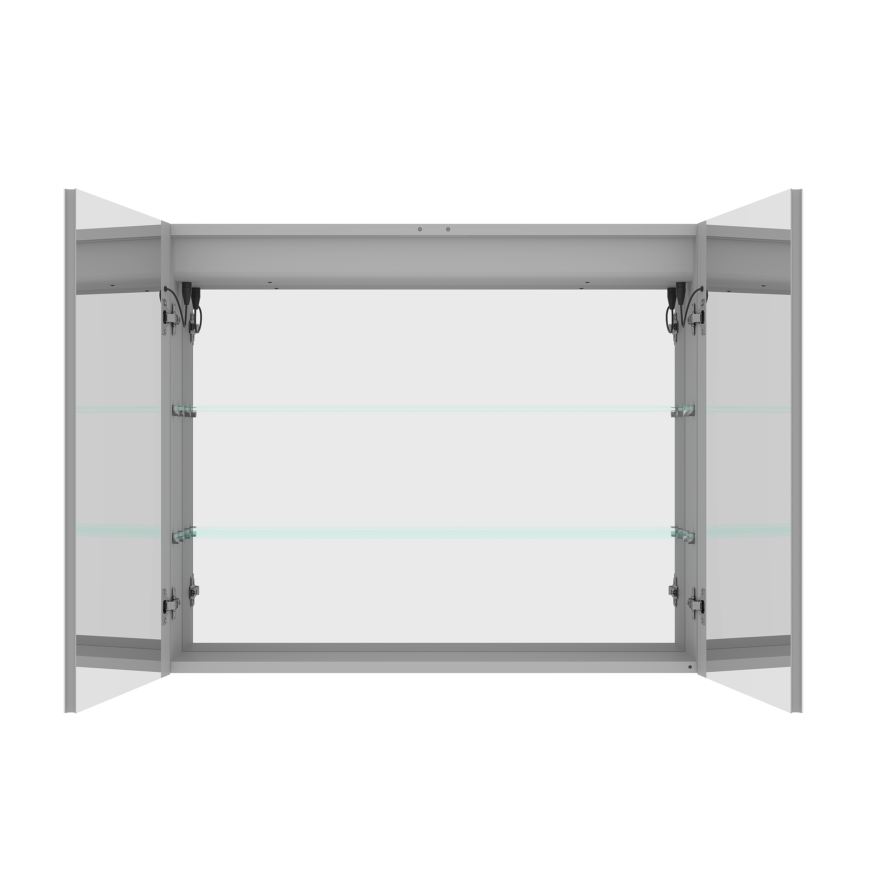 Armoire à pharmacie 36 x 30 pouces avec miroir de courtoisie à LED, antibuée, encastrée ou en saillie, étanche, à intensité variable, en aluminium, avec éclairage 3000 K ~ 6000 K, double porte et interrupteur tactile.