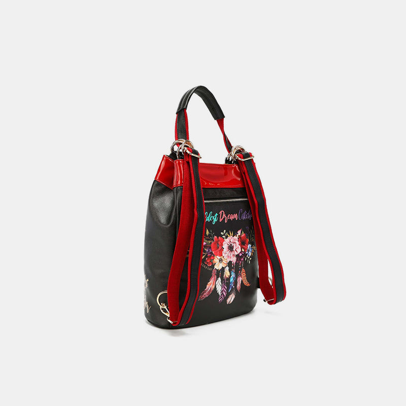 Sac à dos à bandoulière réglable à motif floral Nicole Lee USA