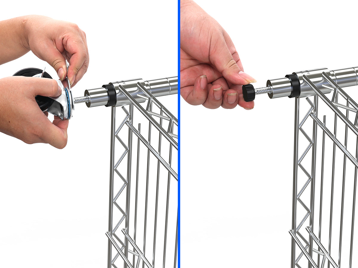Étagère métallique à 6 niveaux, capacité de charge de 6 000 lb, réglable en hauteur, avec roulettes, conforme à la norme NSF