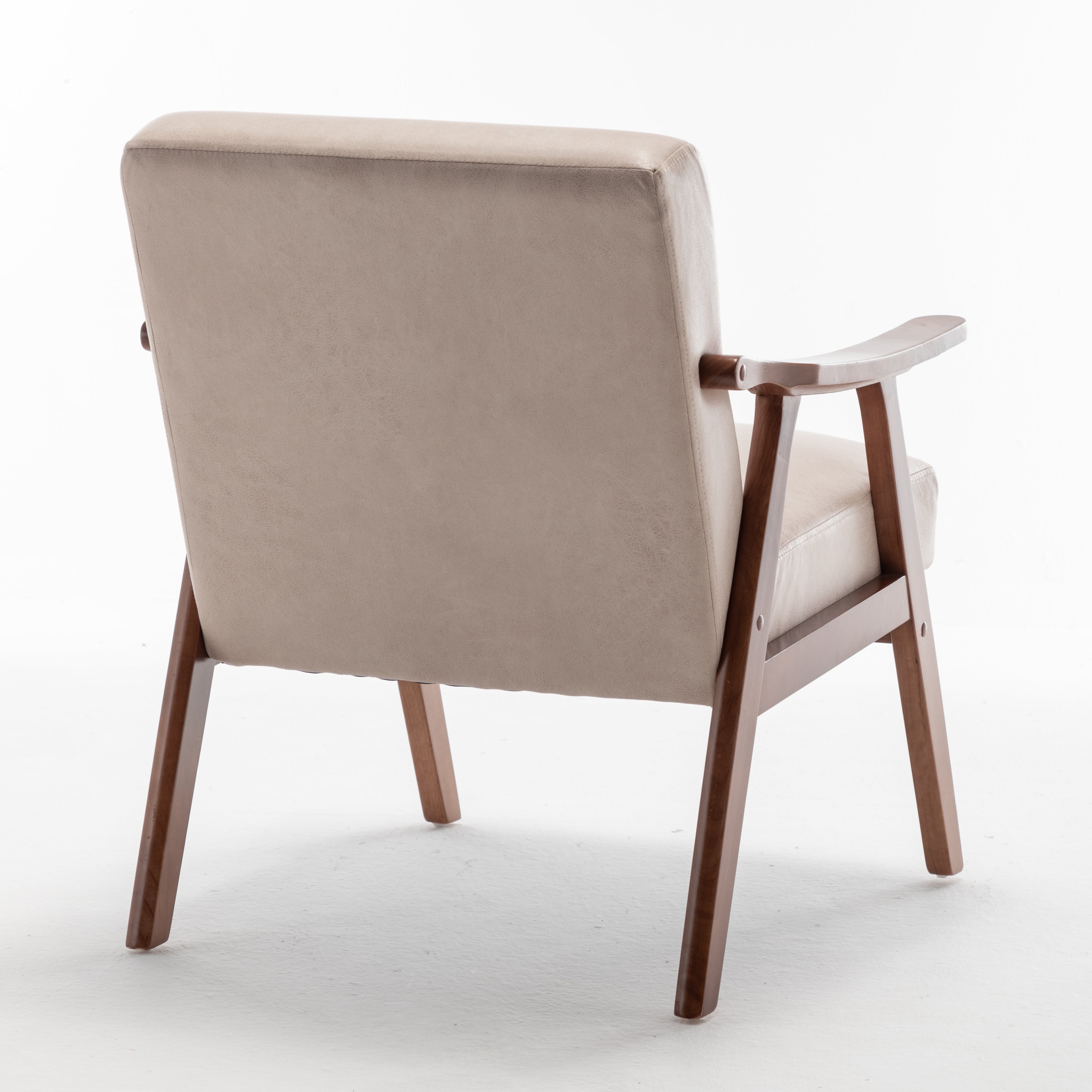 Chaise de salon à cadre en bois massif, chaise d'appoint avec dossier épais, chaise décontractée Indoo