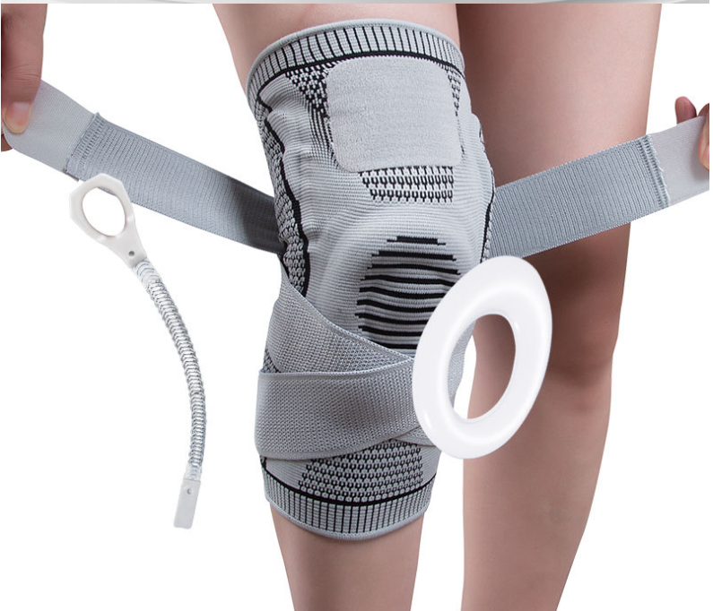 Genouillères de sport en silicone pour l'alpinisme, le basket-ball avec sangles de compression pour soutenir l'équipement de protection respirant des articulations du ménisque