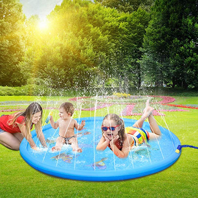Tapis de jeu d'eau gonflable pour enfants, 170 cm, pour la plage, la pelouse, la piscine, l'extérieur