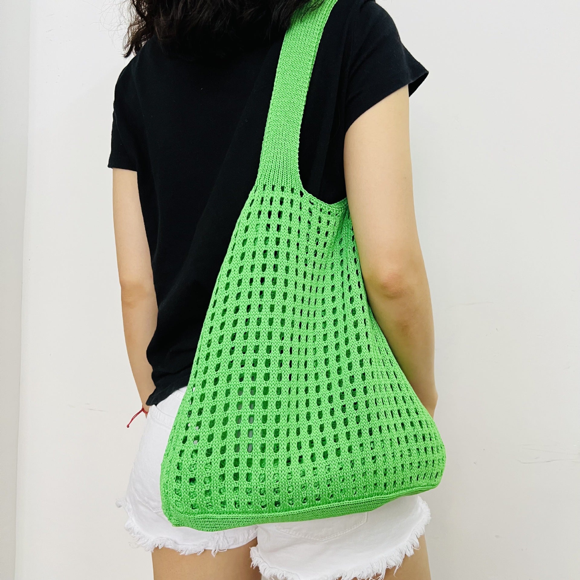 Nouveau sac tricoté, sac creux, sac simple, sac à bandoulière, sac de plage, sac à main, sac pour femme